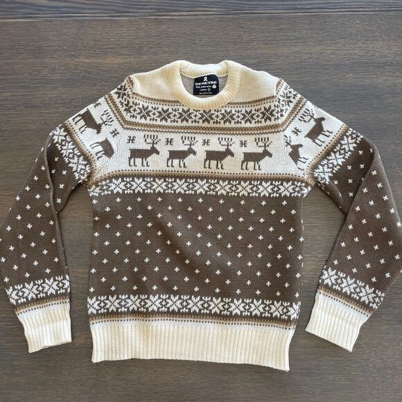 xs Vintage Demetre Pure Virgin Wool Sweater Reindeer Snowflakes Ski Sweater - Picture 16 of 16